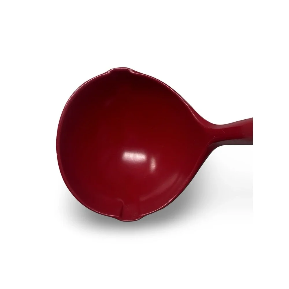 VTG Ekco Soup Spoon Red Melamine HARD PLASTIC Solid Ladle Taiwan Serving Spoon